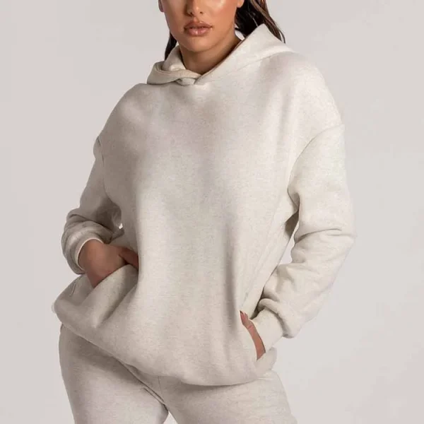 High Quality Unisex Sweatpants and Hoodie Set Women 100% Cotton Fleece Heavyweight Oversized Hoodies Jogger Matching