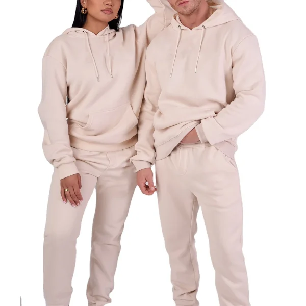 3D Acid Washed Vintage Hoodie Set for Women Blank Designer Pattern Embroidery Printed Jogging Tracksuit Winter